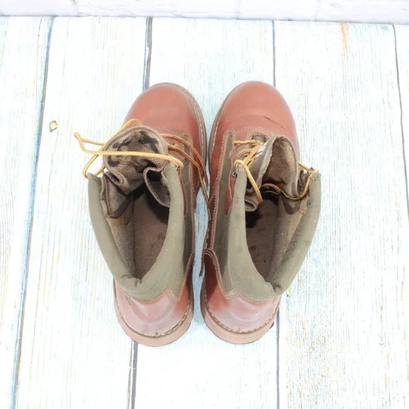 *Vintage LL Bean Fly Fishing Brown Leather Angling Felt Bottom Boots 9 Inch - Picture 6 of 10